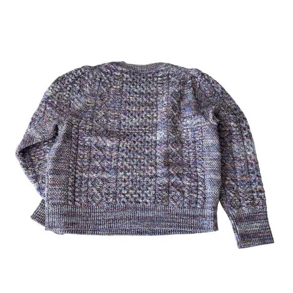 J. Crew Lavender Wool Marled Cable Knit Crewneck Sweater Women's Size Medium - Picture 6 of 6